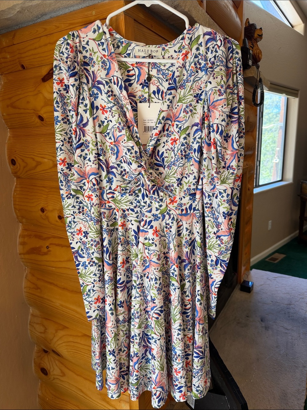 Hale Bob Multicolor Floral Long-Sleeve  Dress